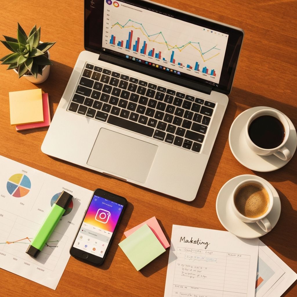 Espacio de trabajo creativo de marketing digital